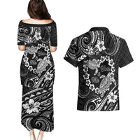 Polynesian Turtle Valentine Couples Matching Puletasi and Hawaiian Shirt You And Me Hibiscus Heart LT01 - Polynesian Pride