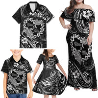 Polynesian Turtle Valentine Family Matching Off Shoulder Maxi Dress and Hawaiian Shirt You And Me Hibiscus Heart LT01 - Polynesian Pride