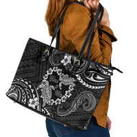 Polynesian Turtle Valentine Leather Tote Bag You And Me Hibiscus Heart LT01 - Polynesian Pride