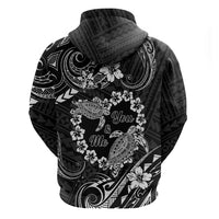 Polynesian Turtle Valentine Zip Hoodie You And Me Hibiscus Heart LT01 - Polynesian Pride