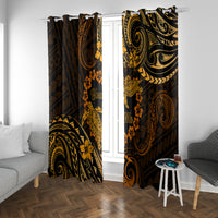 Polynesian Turtle Valentine Window Curtain You And Me Gold Hibiscus Heart LT01 With Grommets Gold - Polynesian Pride
