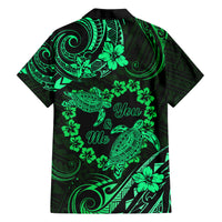 Polynesian Turtle Valentine Family Matching Short Sleeve Bodycon Dress and Hawaiian Shirt You And Me Green Hibiscus Heart LT01 - Polynesian Pride