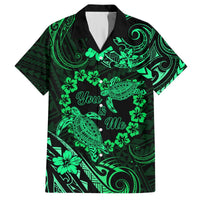 Polynesian Turtle Valentine Hawaiian Shirt You And Me Green Hibiscus Heart LT01 Green - Polynesian Pride
