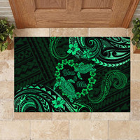 Polynesian Turtle Valentine Rubber Doormat You And Me Green Hibiscus Heart LT01 - Polynesian Pride