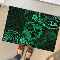 Polynesian Turtle Valentine Rubber Doormat You And Me Green Hibiscus Heart LT01 - Polynesian Pride