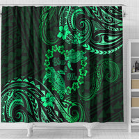 Polynesian Turtle Valentine Shower Curtain You And Me Green Hibiscus Heart LT01 - Polynesian Pride