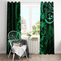 Polynesian Turtle Valentine Window Curtain You And Me Green Hibiscus Heart LT01 - Polynesian Pride