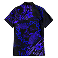 Polynesian Turtle Valentine Family Matching Tank Maxi Dress and Hawaiian Shirt You And Me Navy Blue Hibiscus Heart LT01 - Polynesian Pride