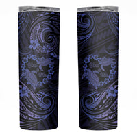 Polynesian Turtle Valentine Skinny Tumbler You And Me Navy Blue Hibiscus Heart