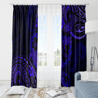 Polynesian Turtle Valentine Window Curtain You And Me Navy Blue Hibiscus Heart LT01 - Polynesian Pride