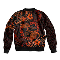 Polynesian Turtle Valentine Bomber Jacket You And Me Orange Hibiscus Heart LT01 - Polynesian Pride