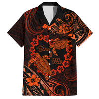 Polynesian Turtle Valentine Family Matching Tank Maxi Dress and Hawaiian Shirt You And Me Orange Hibiscus Heart LT01 Dad's Shirt - Short Sleeve Orange - Polynesian Pride