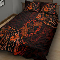 Polynesian Turtle Valentine Quilt Bed Set You And Me Orange Hibiscus Heart LT01 - Polynesian Pride