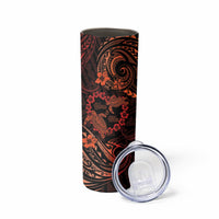 Polynesian Turtle Valentine Skinny Tumbler You And Me Orange Hibiscus Heart