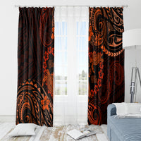 Polynesian Turtle Valentine Window Curtain You And Me Orange Hibiscus Heart LT01 - Polynesian Pride