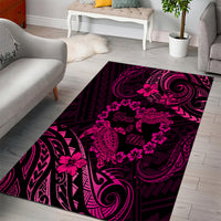 Polynesian Turtle Valentine Area Rug You And Me Pink Hibiscus Heart LT01 - Polynesian Pride