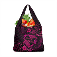 Polynesian Turtle Valentine Grocery Bag You And Me Pink Hibiscus Heart