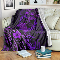 Polynesian Turtle Valentine Blanket You And Me Purple Hibiscus Heart LT01 - Polynesian Pride
