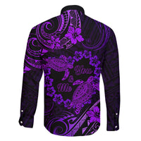 Polynesian Turtle Valentine Family Matching Tank Maxi Dress and Hawaiian Shirt You And Me Purple Hibiscus Heart LT01 - Polynesian Pride