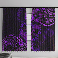 Polynesian Turtle Valentine Window Curtain You And Me Purple Hibiscus Heart LT01 With Hooks Purple - Polynesian Pride