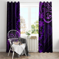 Polynesian Turtle Valentine Window Curtain You And Me Purple Hibiscus Heart LT01 - Polynesian Pride