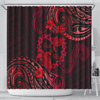 Polynesian Turtle Valentine Shower Curtain You And Me Red Hibiscus Heart LT01 - Polynesian Pride