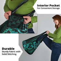 Polynesian Turtle Valentine Grocery Bag You And Me Turquoise Hibiscus Heart