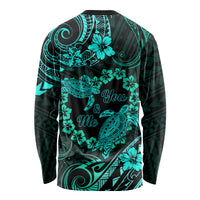Polynesian Turtle Valentine Long Sleeve Shirt You And Me Turquoise Hibiscus Heart LT01 - Polynesian Pride