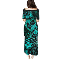 Polynesian Turtle Valentine Puletasi You And Me Turquoise Hibiscus Heart LT01 - Polynesian Pride