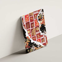 Hawaii Japanese Culture Black Canvas Wall Art Spring Cranes Aloha Pattern