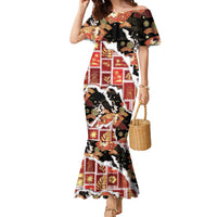 Hawaii Japanese Culture Black Family Matching Mermaid Dress and Hawaiian Shirt Spring Cranes Aloha Pattern
