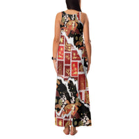 Hawaii Japanese Culture Black Family Matching Tank Maxi Dress and Hawaiian Shirt Spring Cranes Aloha Pattern