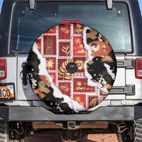 Hawaii Japanese Culture Black Spare Tire Cover Spring Cranes Aloha Pattern