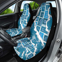 Hawaii Japanese Culture Blue Car Seat Cover Spring Cranes Aloha Pattern
