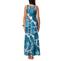 Hawaii Japanese Culture Blue Family Matching Tank Maxi Dress and Hawaiian Shirt Spring Cranes Aloha Pattern
