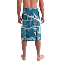 Hawaii Japanese Culture Blue Lavalava Spring Cranes Aloha Pattern