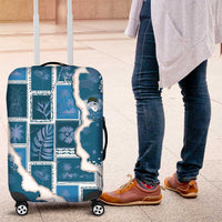 Hawaii Japanese Culture Blue Luggage Cover Spring Cranes Aloha Pattern