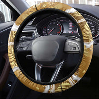 Hawaii Japanese Culture Gold Steering Wheel Cover Spring Cranes Aloha Pattern