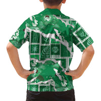 Hawaii Japanese Culture Green Family Matching Off Shoulder Maxi Dress and Hawaiian Shirt Spring Cranes Aloha Pattern