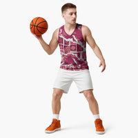 Hawaii Japanese Culture Pink Basketball Jersey Spring Cranes Aloha Pattern