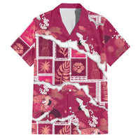 Hawaii Japanese Culture Pink Family Matching Mermaid Dress and Hawaiian Shirt Spring Cranes Aloha Pattern