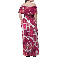 Hawaii Japanese Culture Pink Family Matching Off Shoulder Maxi Dress and Hawaiian Shirt Spring Cranes Aloha Pattern