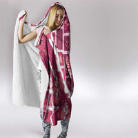 Hawaii Japanese Culture Pink Hooded Blanket Spring Cranes Aloha Pattern