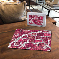 Hawaii Japanese Culture Pink Puzzle Spring Cranes Aloha Pattern