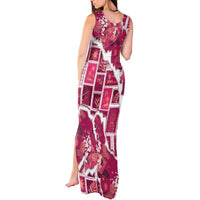 Hawaii Japanese Culture Pink Tank Maxi Dress Spring Cranes Aloha Pattern
