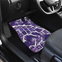 Hawaii Japanese Culture Purple Car Mats Spring Cranes Aloha Pattern