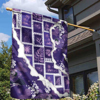 Hawaii Japanese Culture Purple Garden Flag Spring Cranes Aloha Pattern