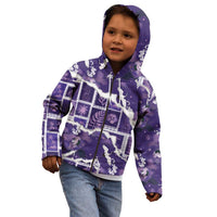 Hawaii Japanese Culture Purple Kid Hoodie Spring Cranes Aloha Pattern