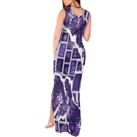 Hawaii Japanese Culture Purple Tank Maxi Dress Spring Cranes Aloha Pattern LT01 - Polynesian Pride