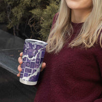 Hawaii Japanese Culture Purple Tumbler Cup Spring Cranes Aloha Pattern